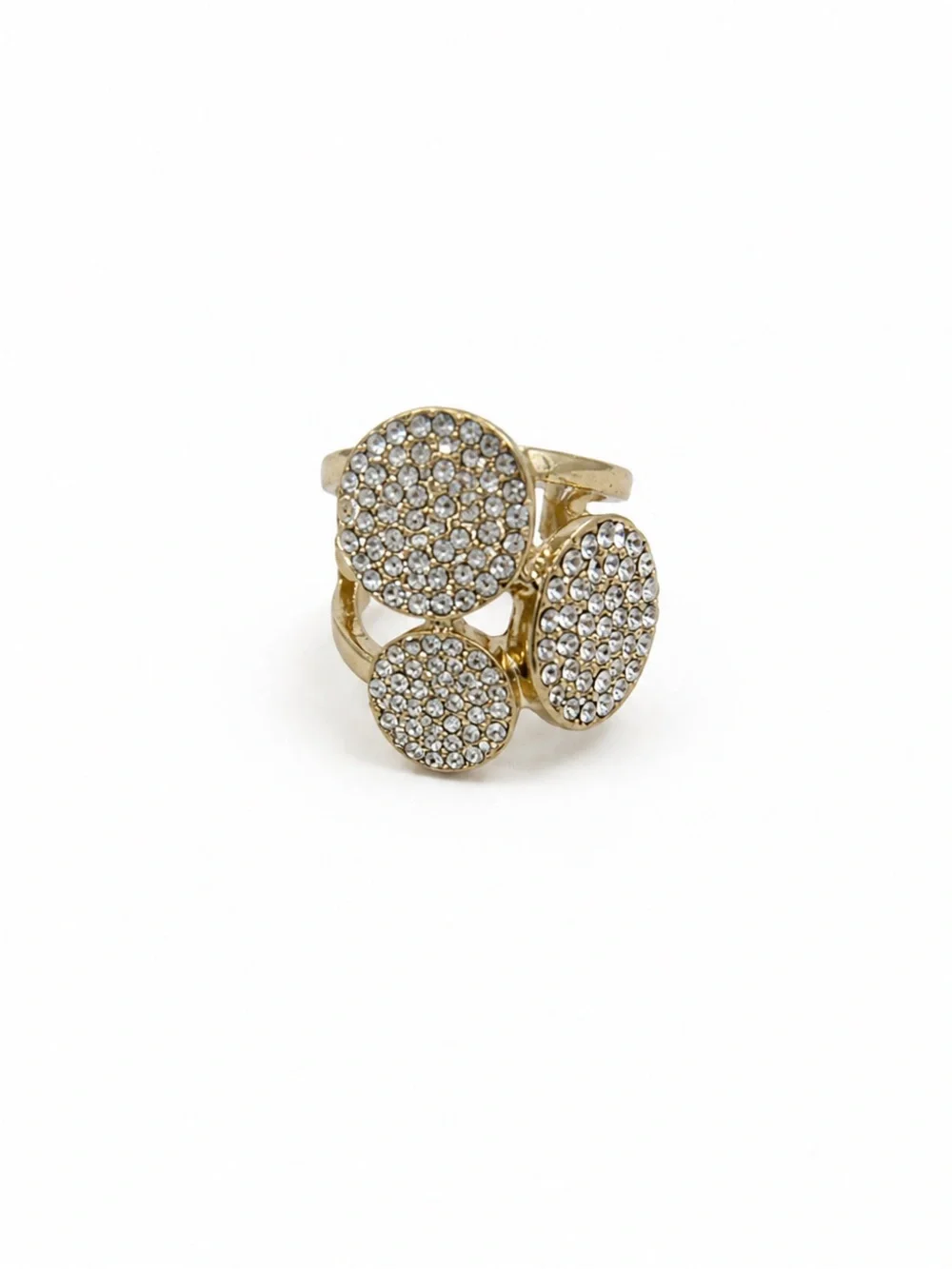 Gold Pavé Triple Circle Cocktail Ring